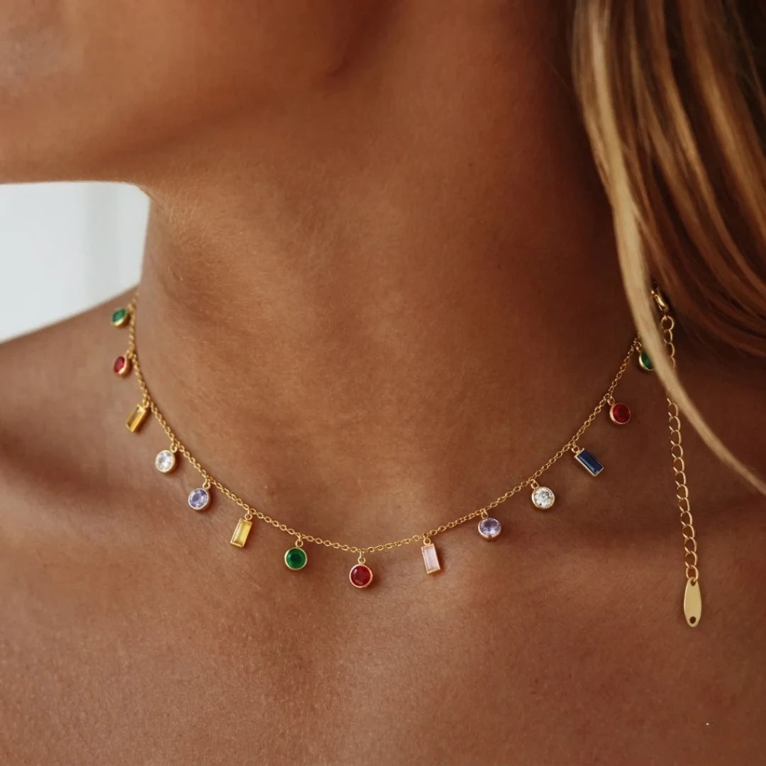 Rainbow Dainty Multi-Charm Necklace