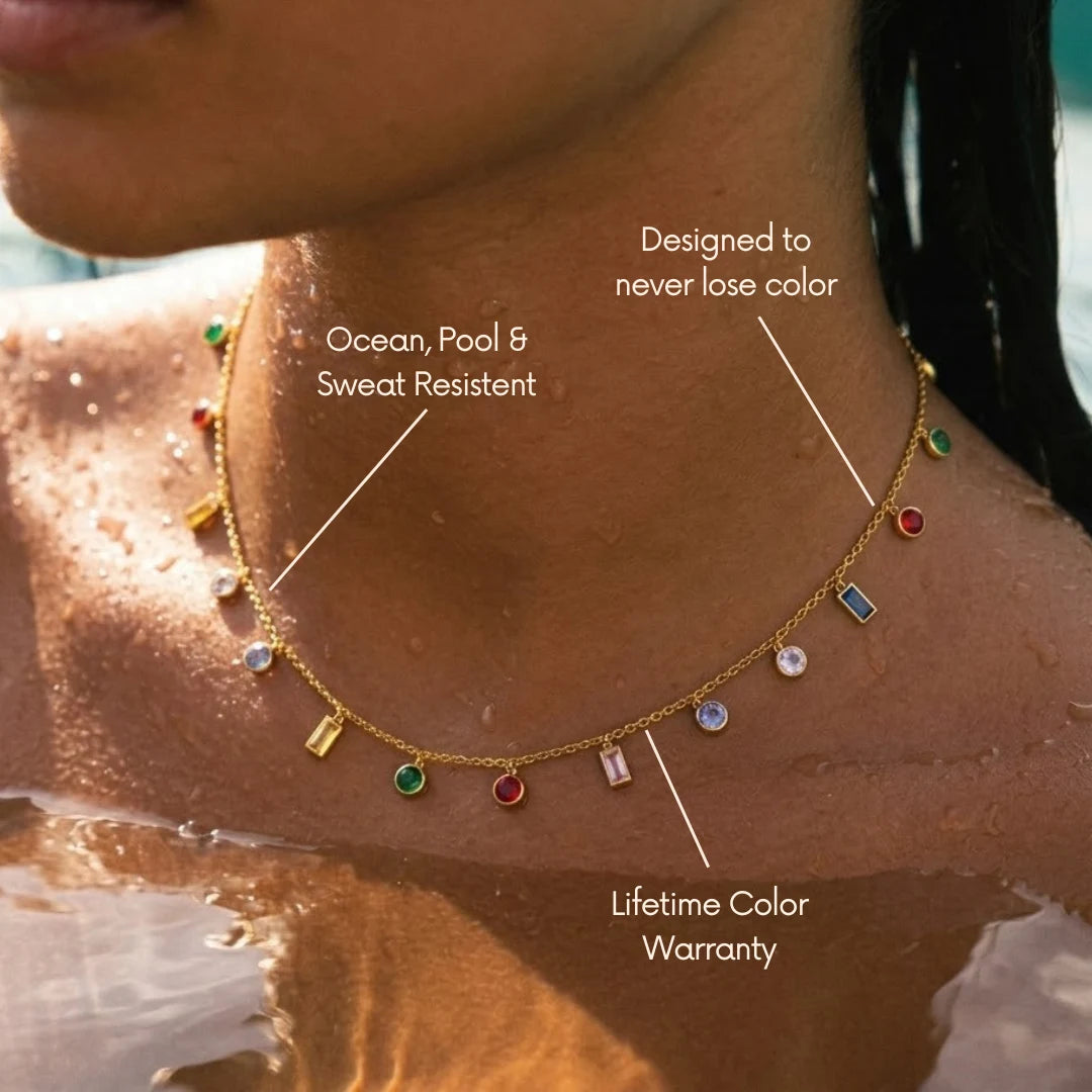 Rainbow Dainty Multi-Charm Necklace