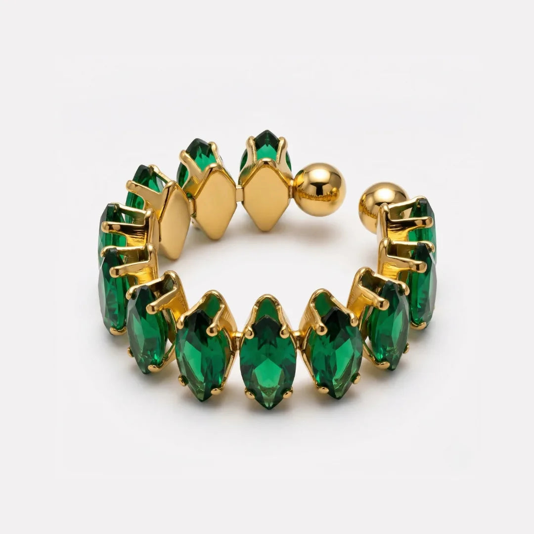 Emerald Green Crown Ring