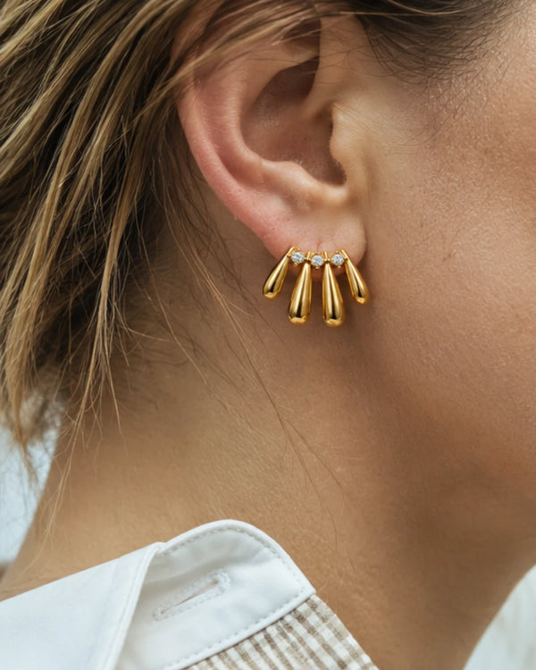 Crystal Spike Ear Jacket Earrings for Women