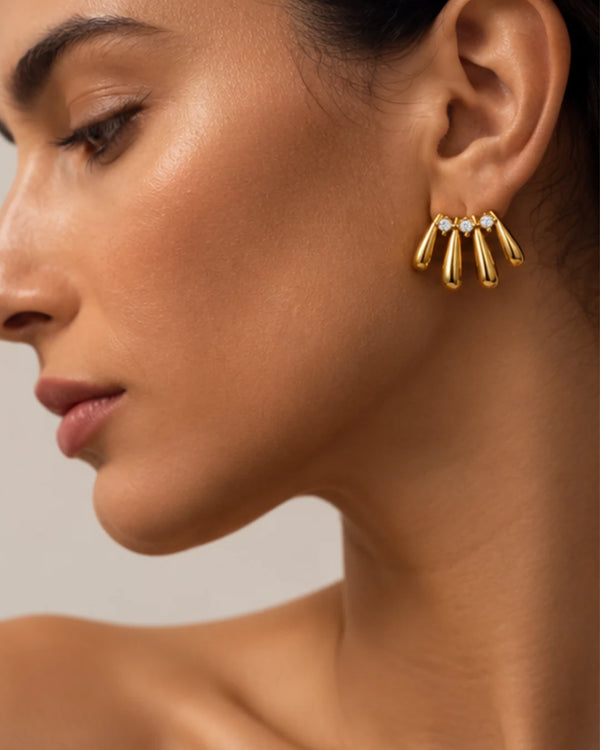 Crystal Spike Ear Jacket Earrings for Women