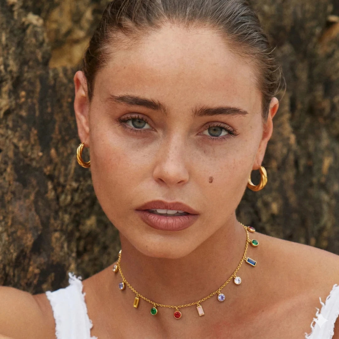 Rainbow Dainty Multi-Charm Necklace