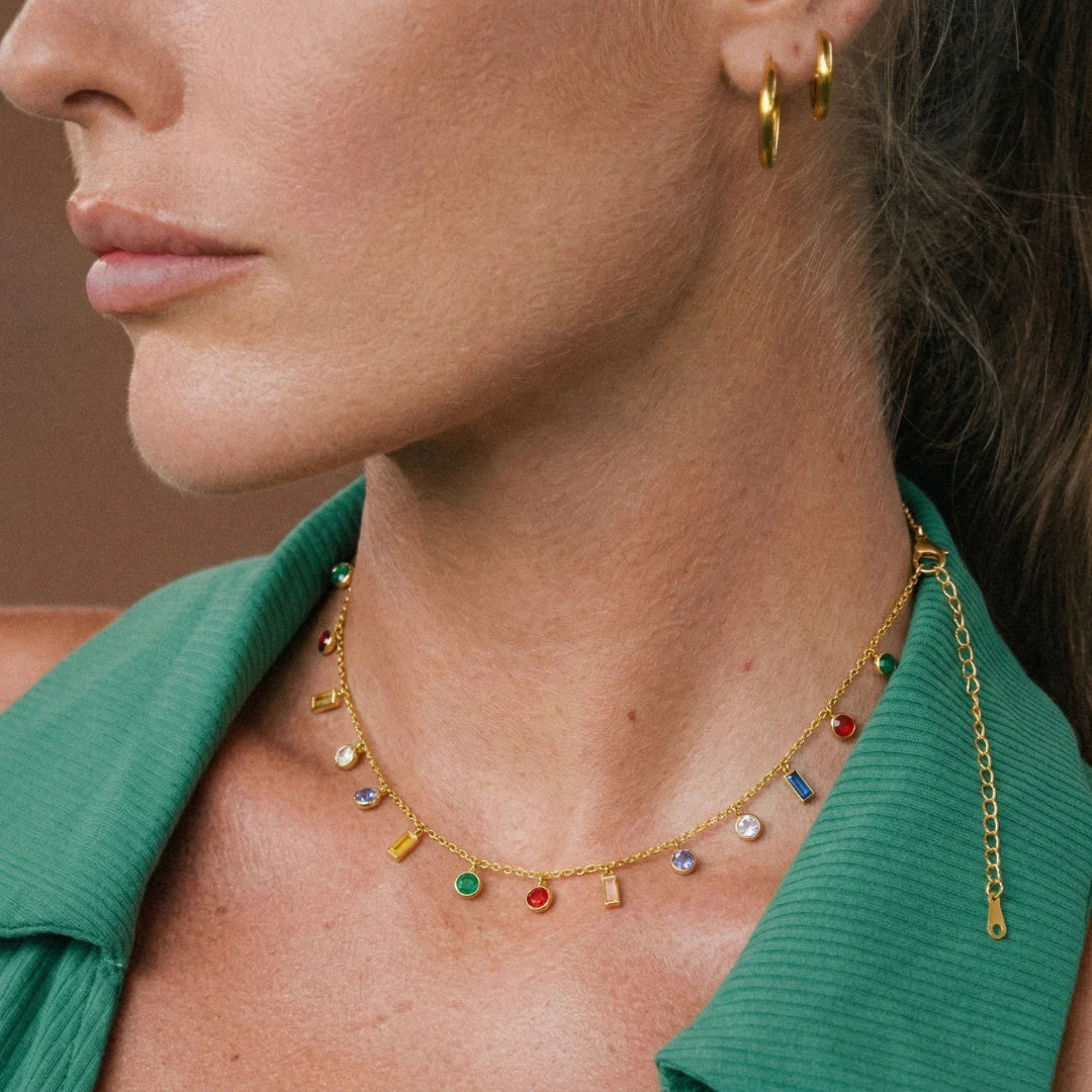 Rainbow Dainty Multi-Charm Necklace