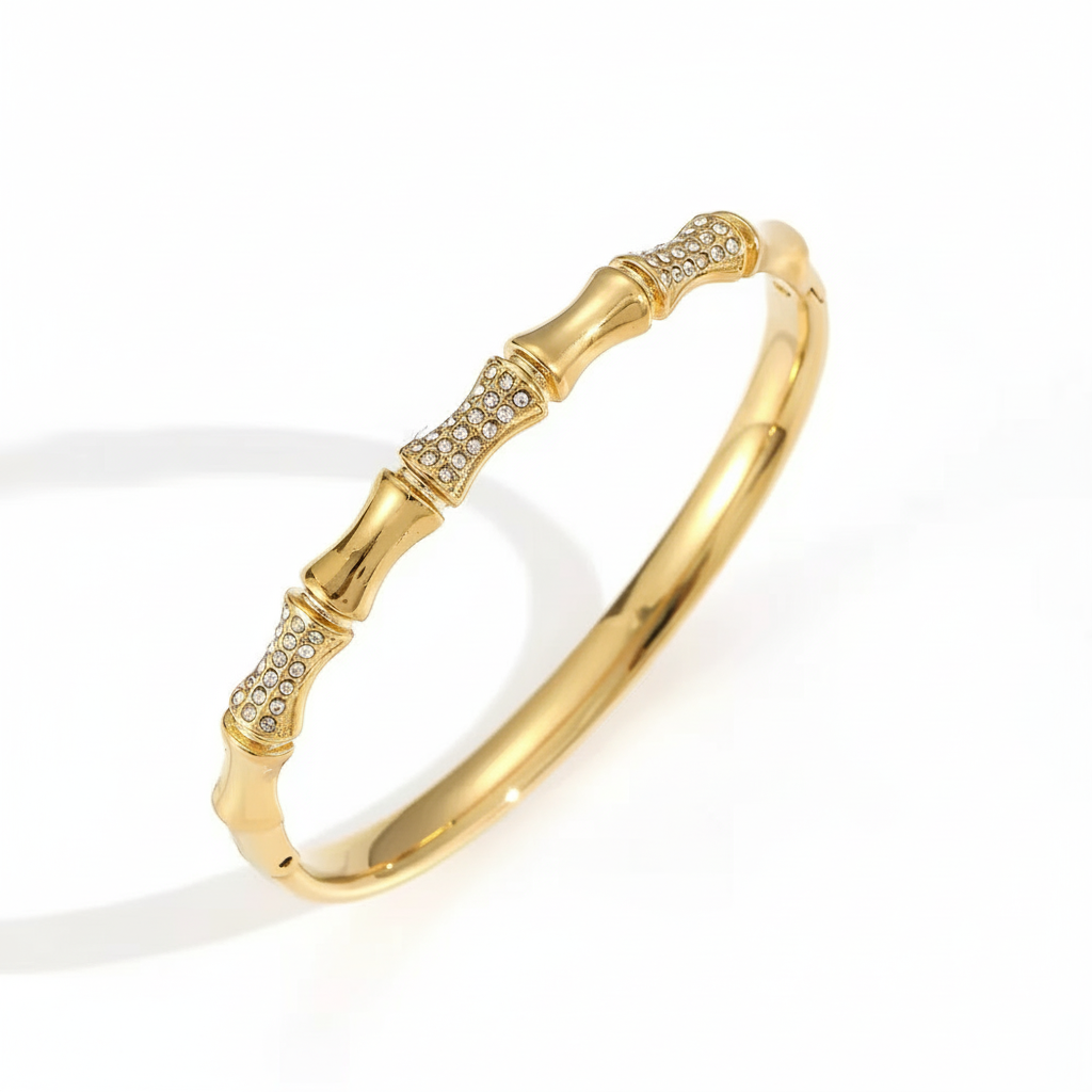 Bamboo Crystal Bangle