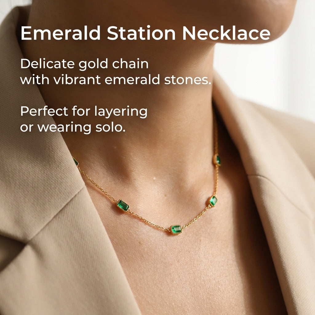 Emerald Station Necklace