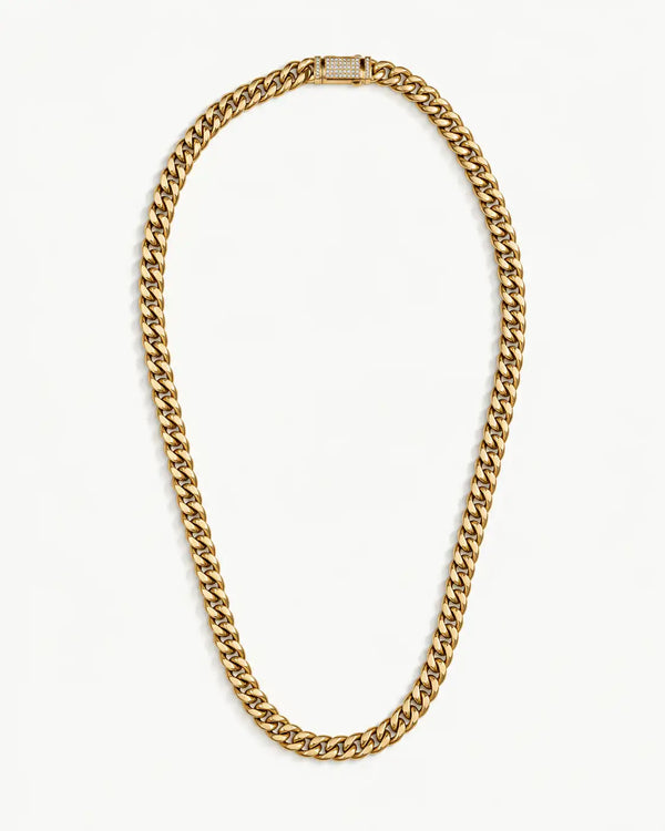Pavé Clasp Cuban Chain Necklace for Men
