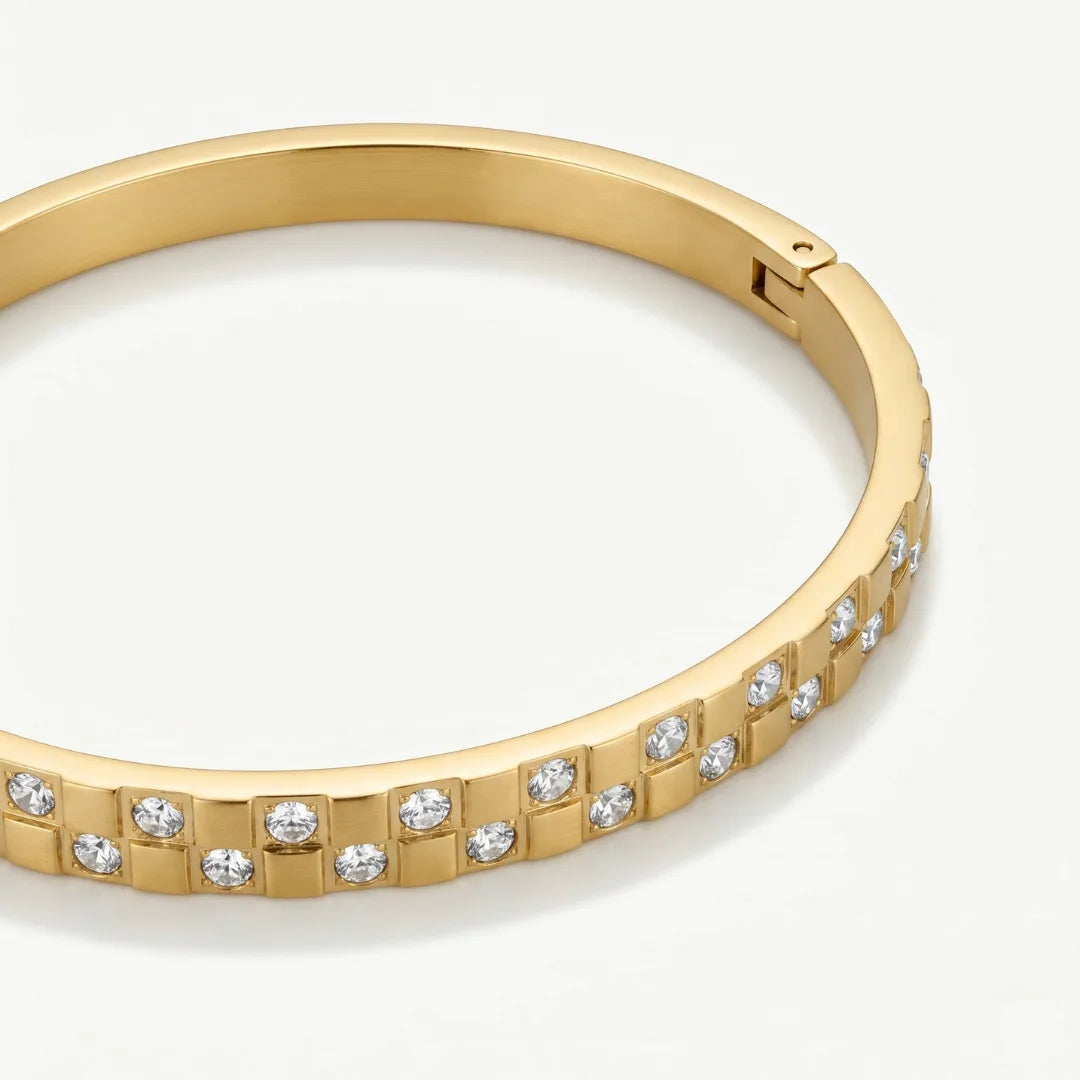 Double Row Crystal Bangle