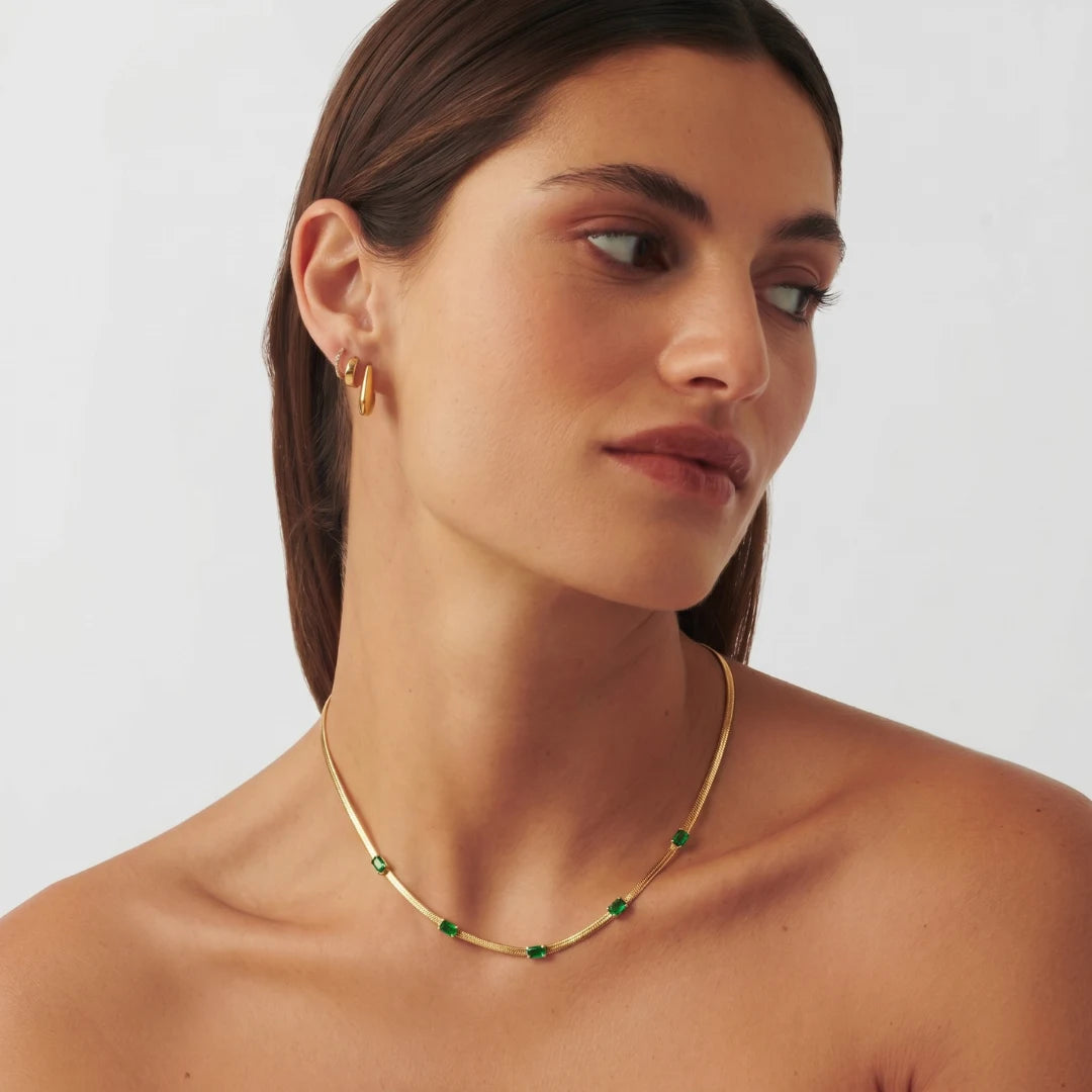 Emerald Station Necklace