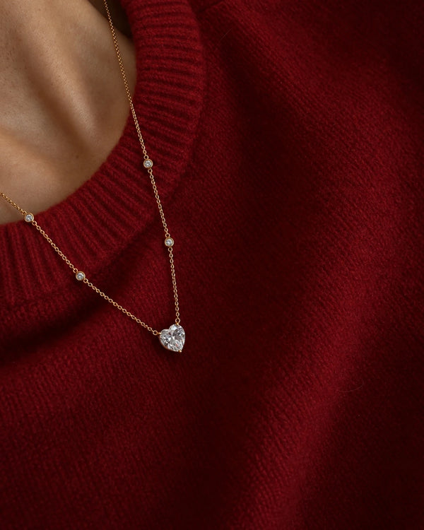 Crystal Heart Necklace for Women