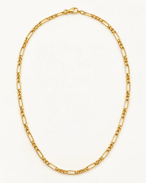 Mixed-Link Figaro Chain Necklace for Men