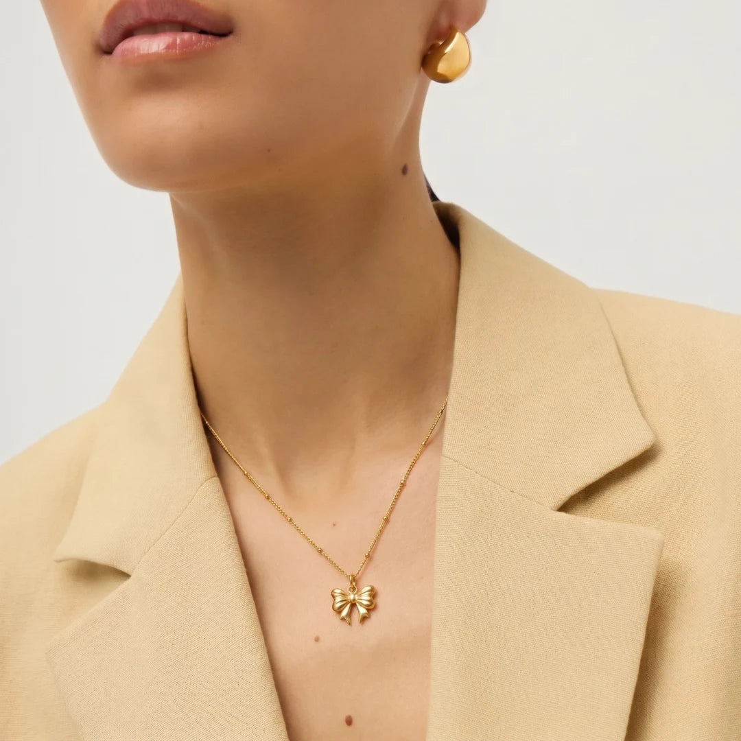 Golden Bow Necklace