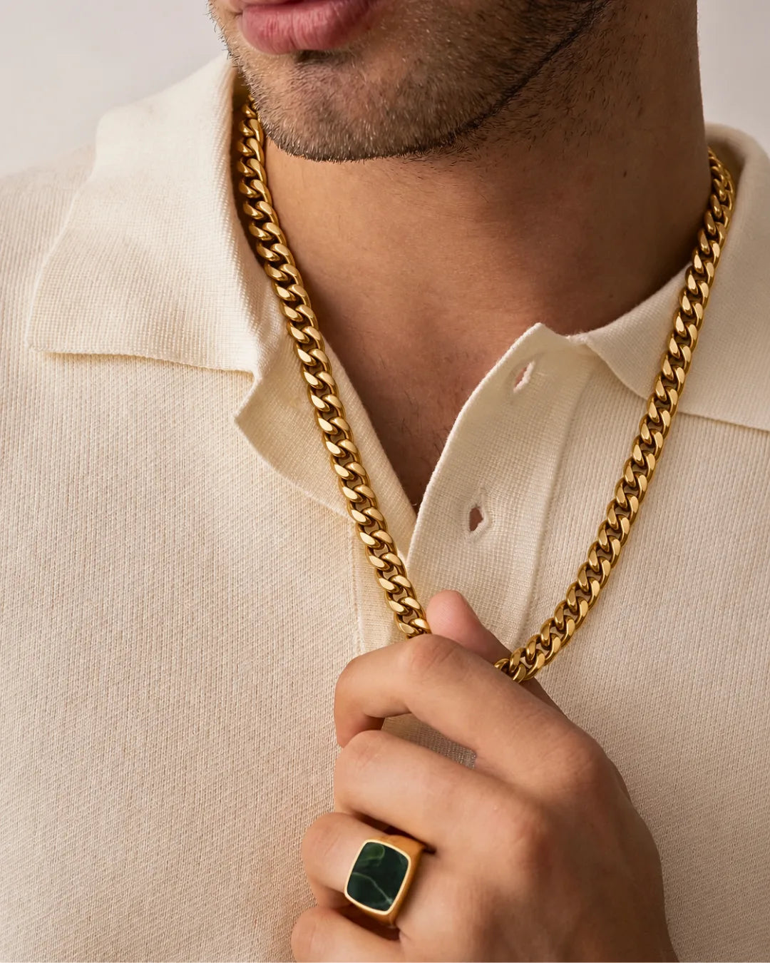 Pavé Clasp Cuban Chain Necklace for Men