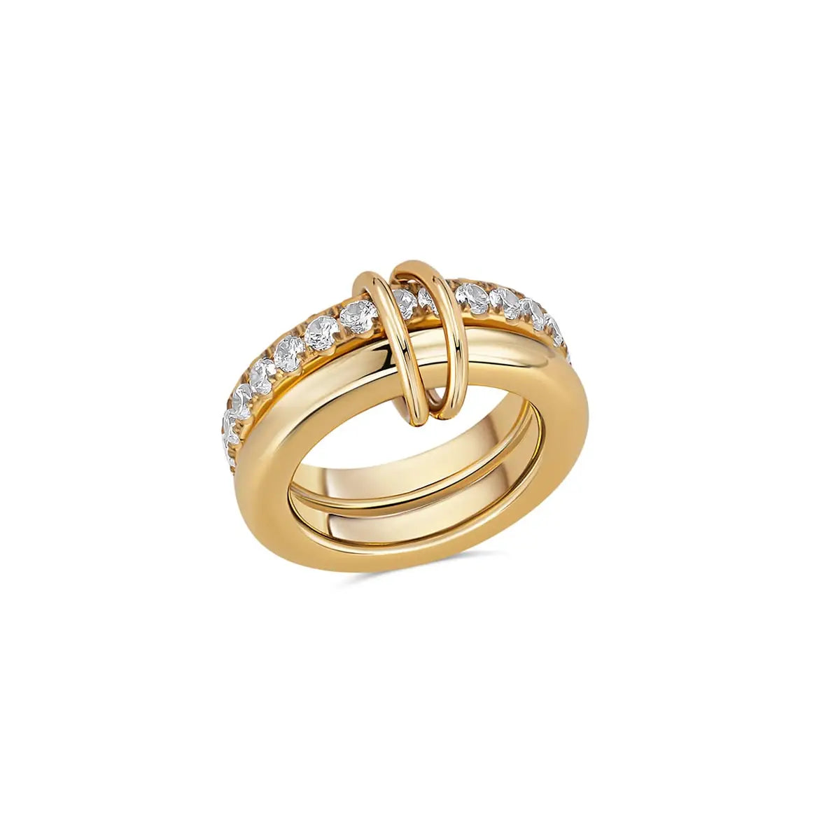 Double Band Solitaire Ring for Women