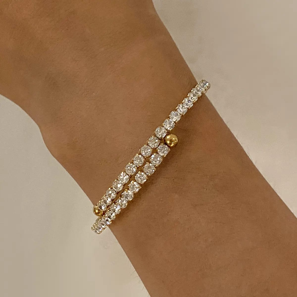 Double Row Sparkle Adjustable Bracelet
