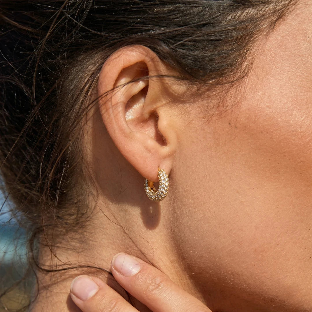 Lumi Pavé Huggies Earrings