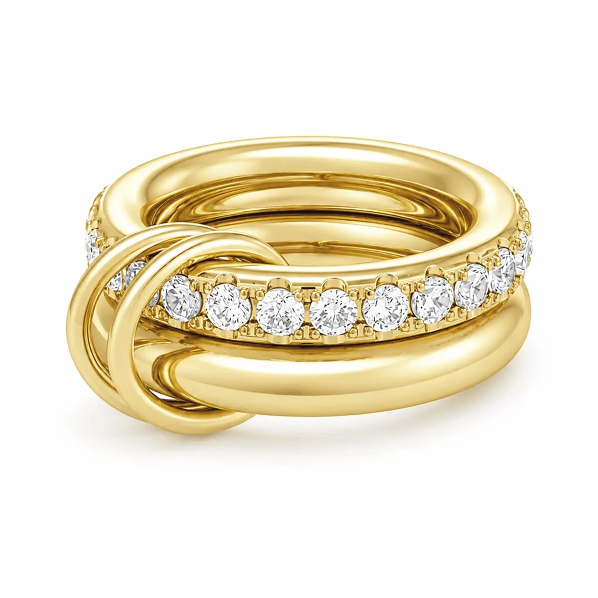 Double Band Solitaire Ring for Women
