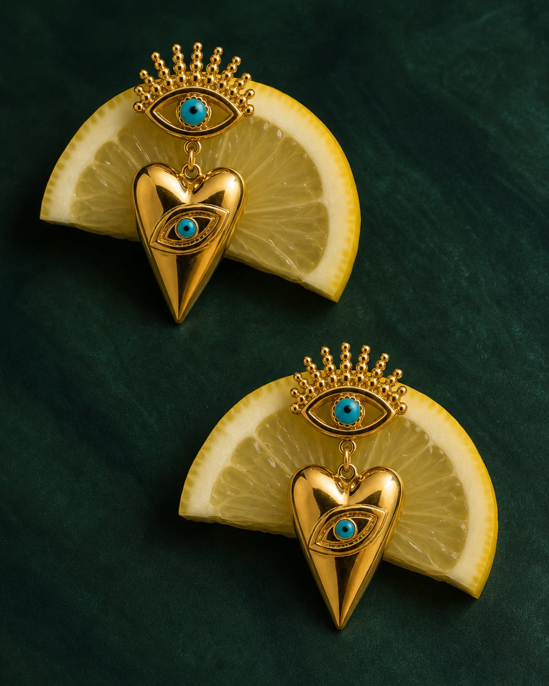 Astra Evil Eye Heart Earrings