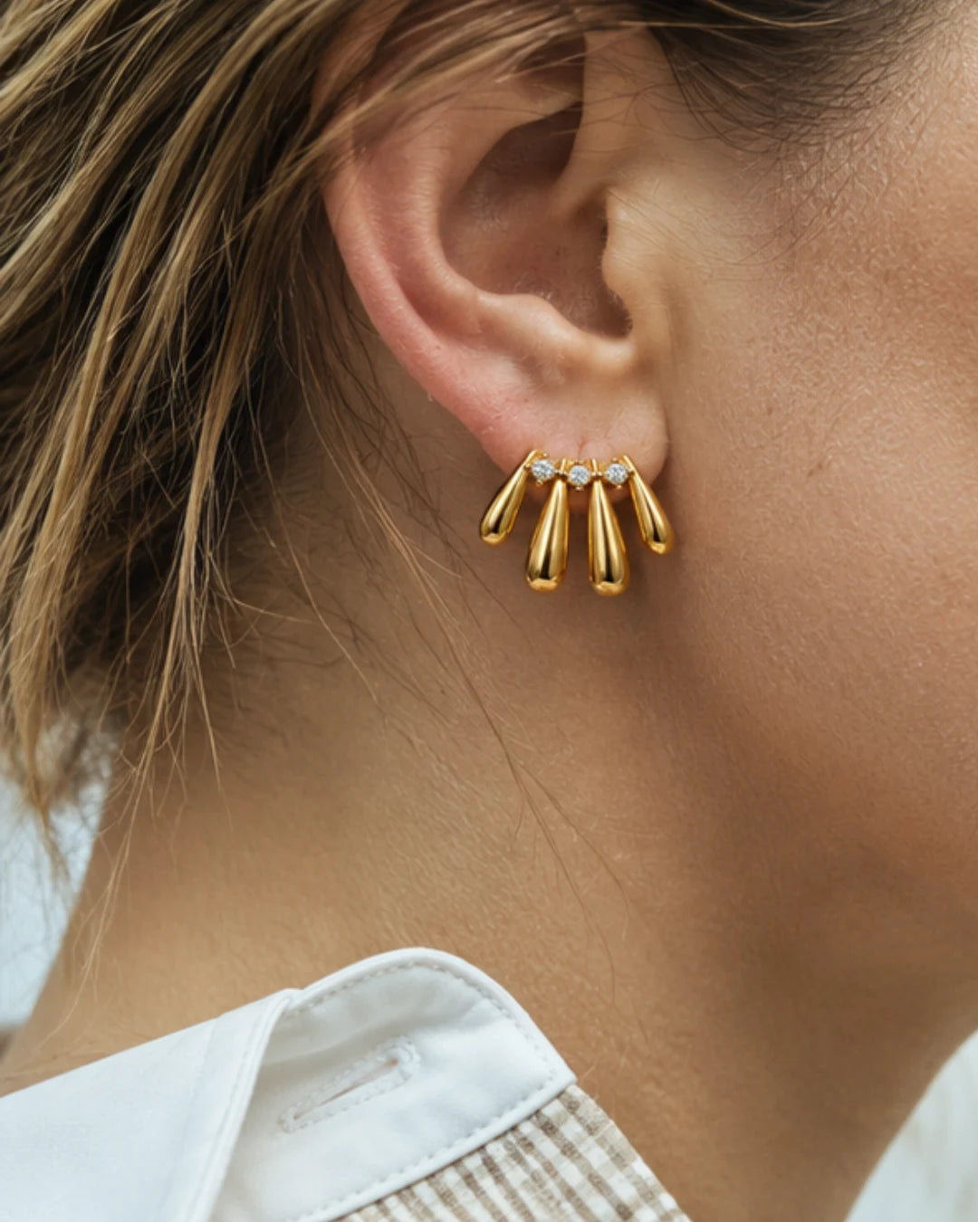 Crystal Spike Ear Jacket Earrings for Women