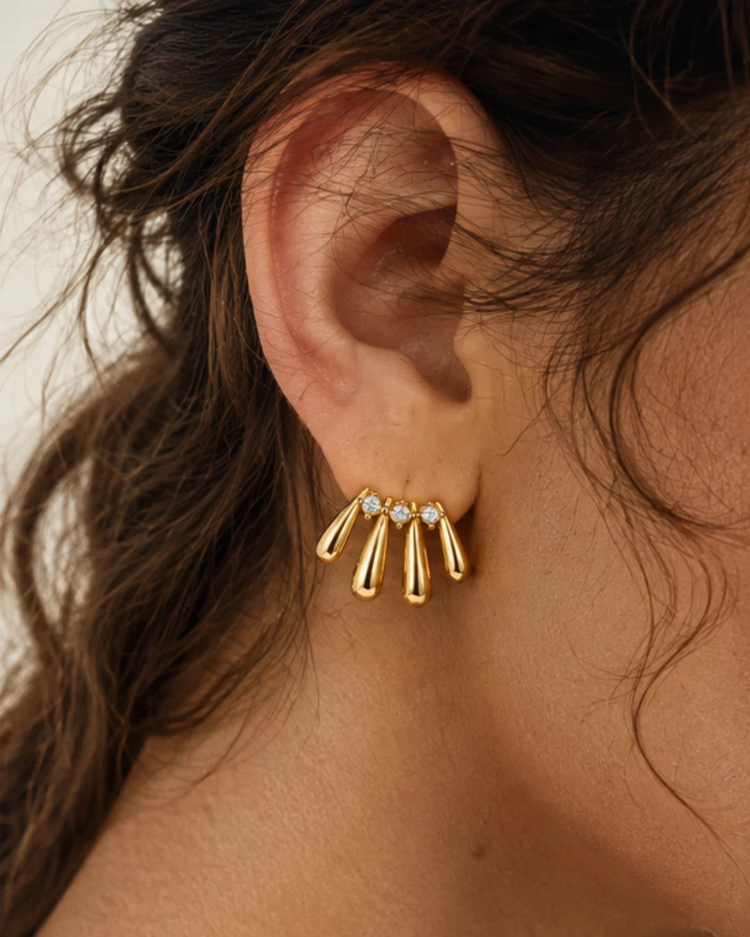 Crystal Spike Ear Jacket Earrings for Women