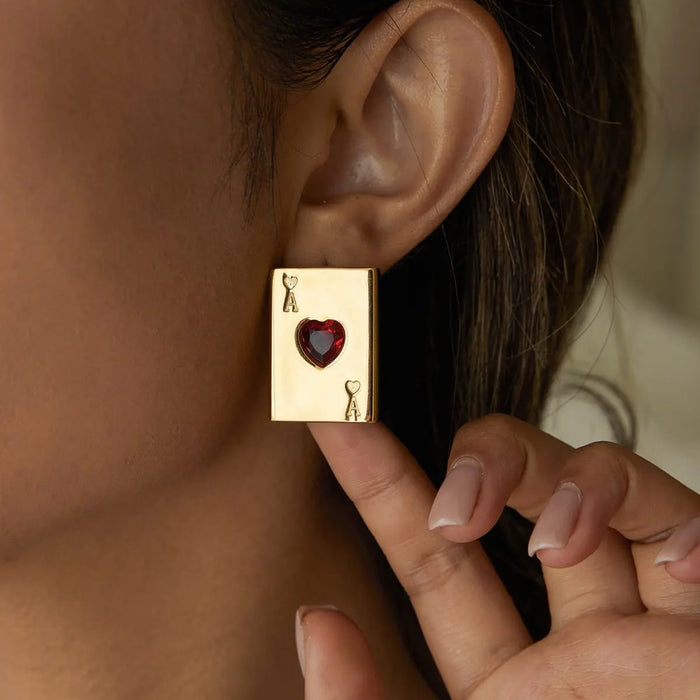 Ace of Hearts Statement Earrings