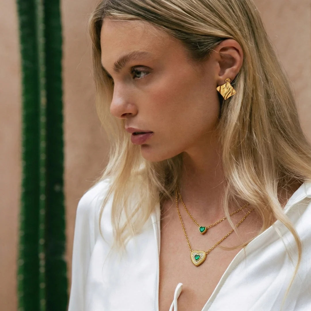 Emerald Heart Layered Necklace
