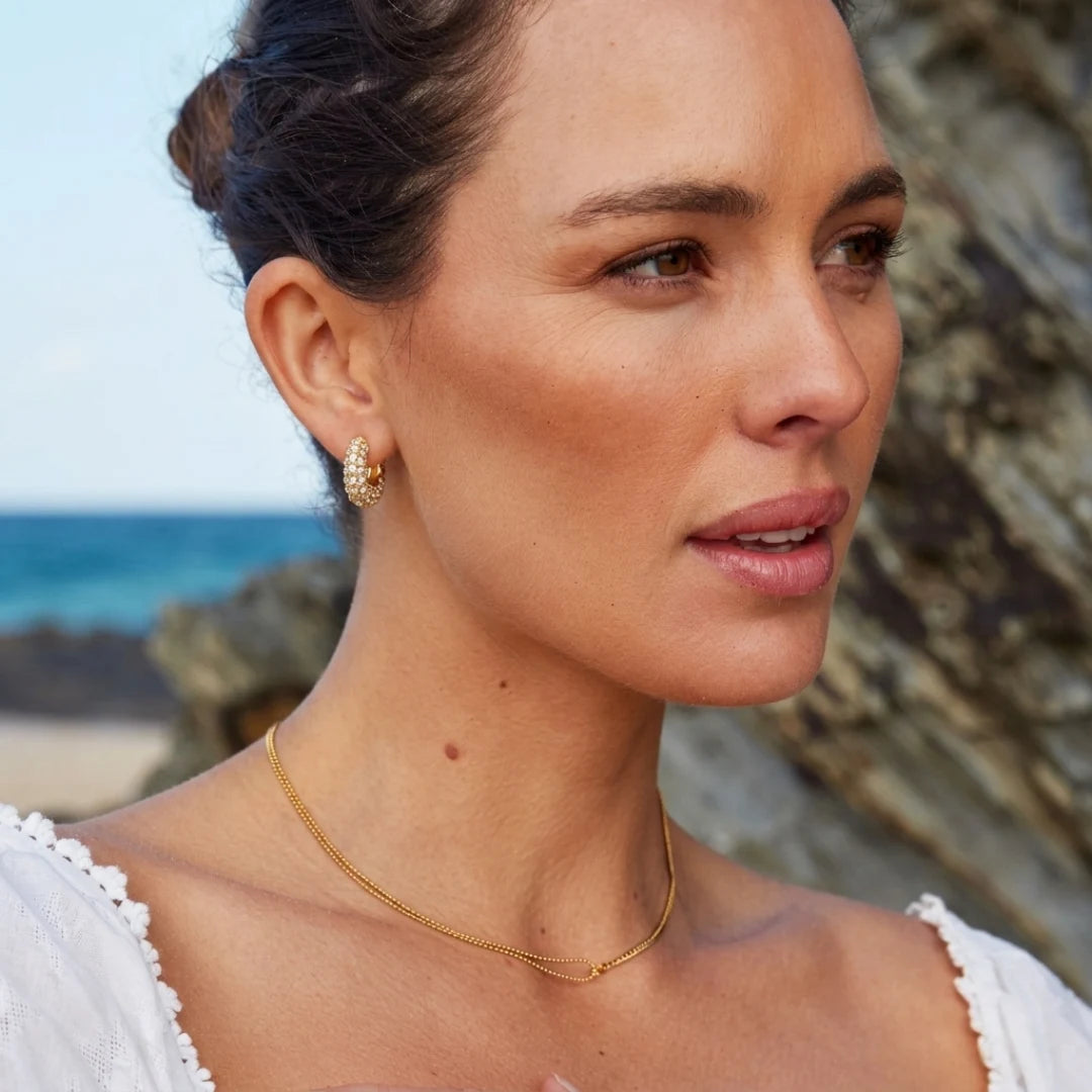 Lumi Pavé Huggies Earrings