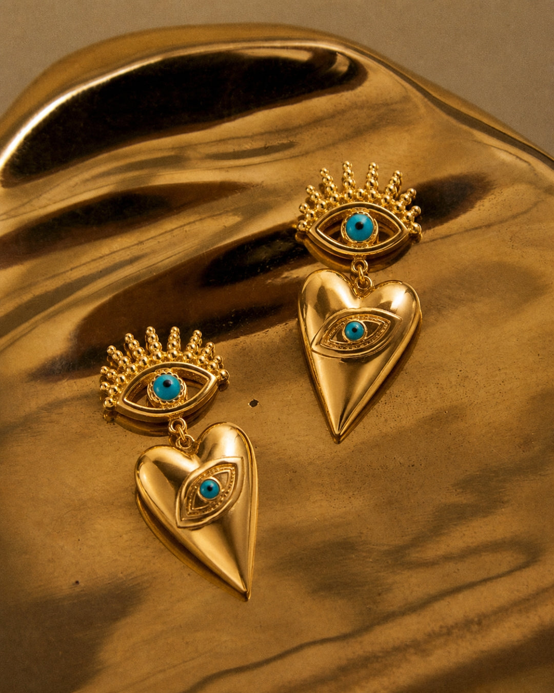 Astra Evil Eye Heart Earrings