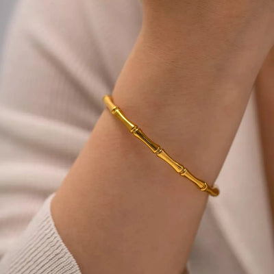 Gold Bamboo Style Bracelet