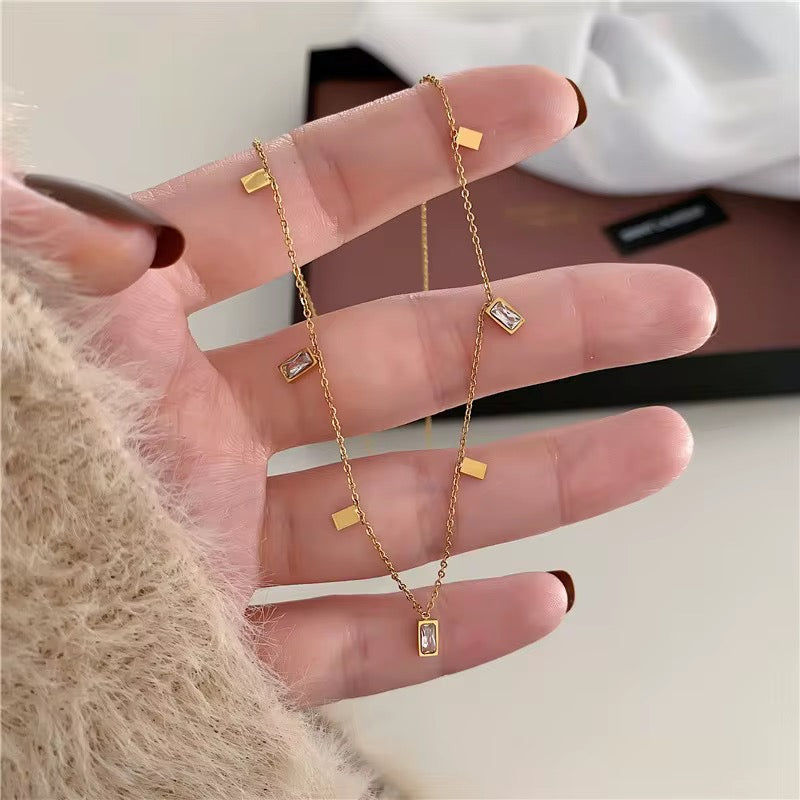 Baguette Station Necklace