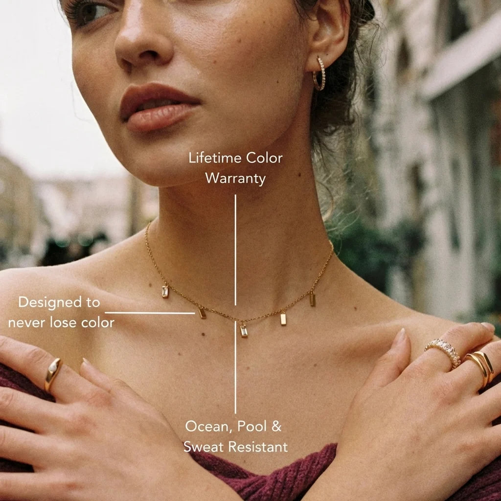 Baguette Station Necklace