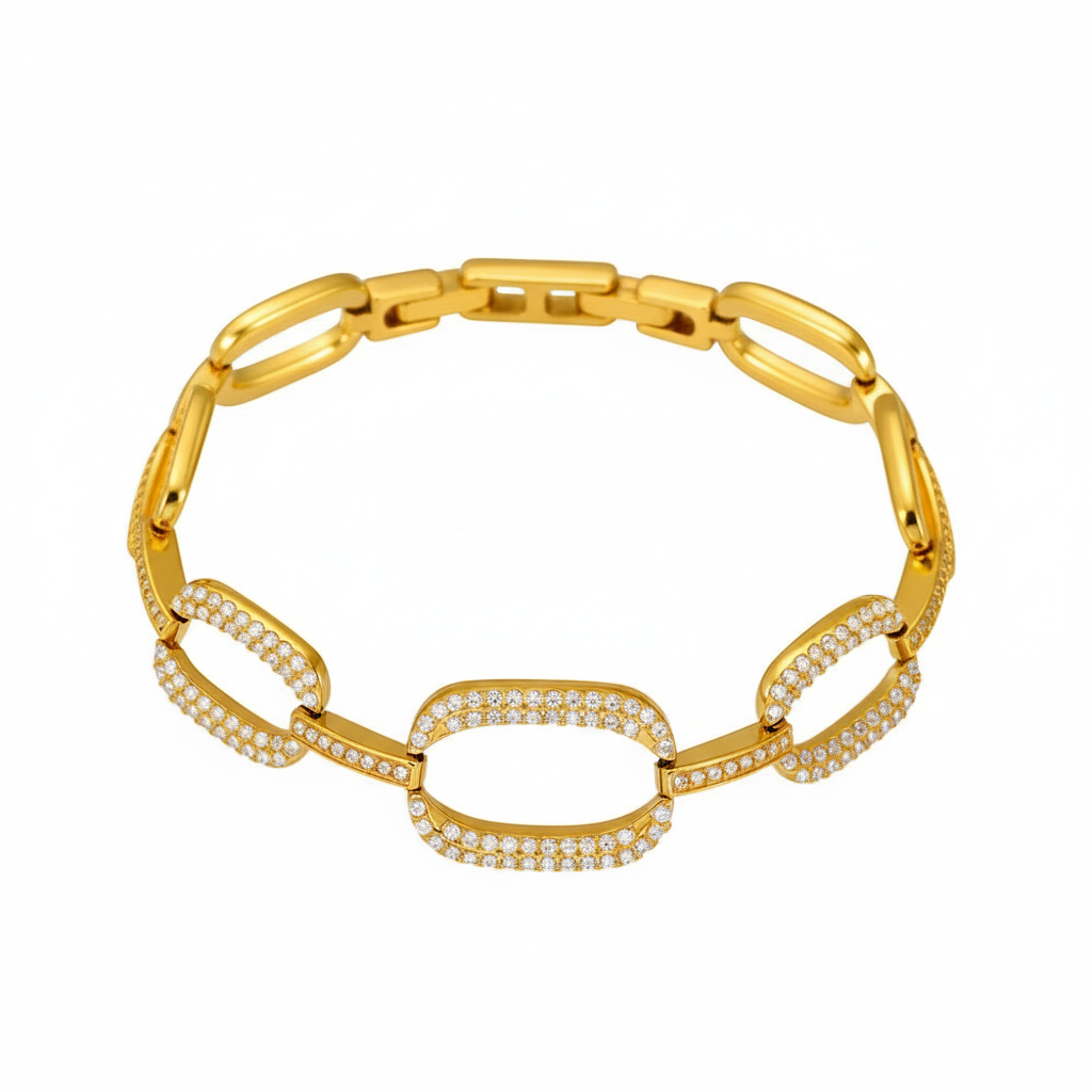 Crystal Oval Link Bracelet