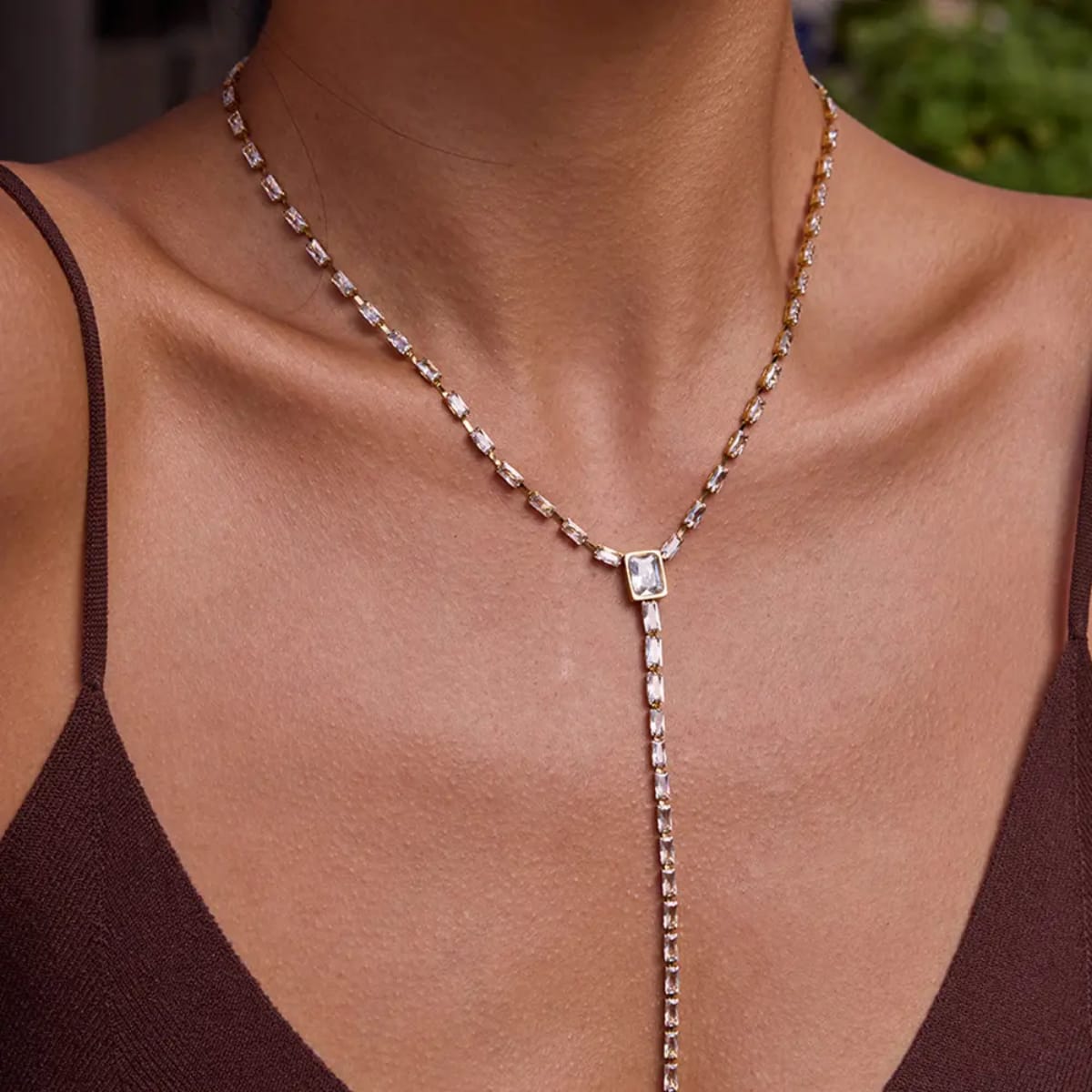 Crystal Y Necklace