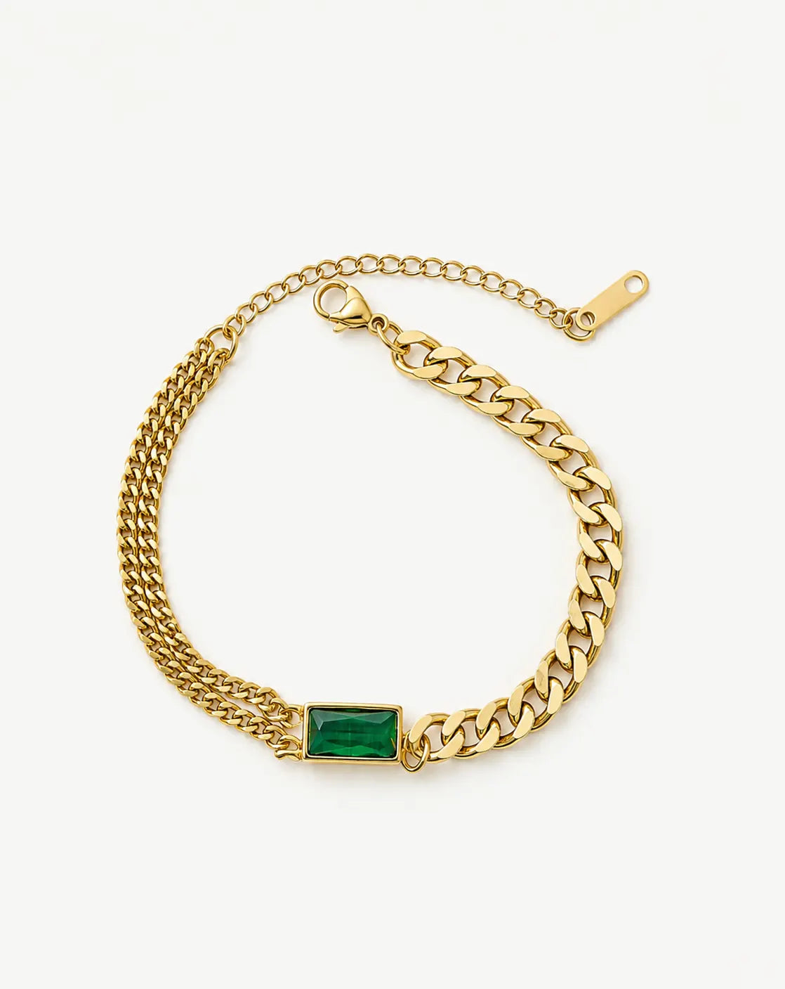 Emerald Split Curb Bracelet