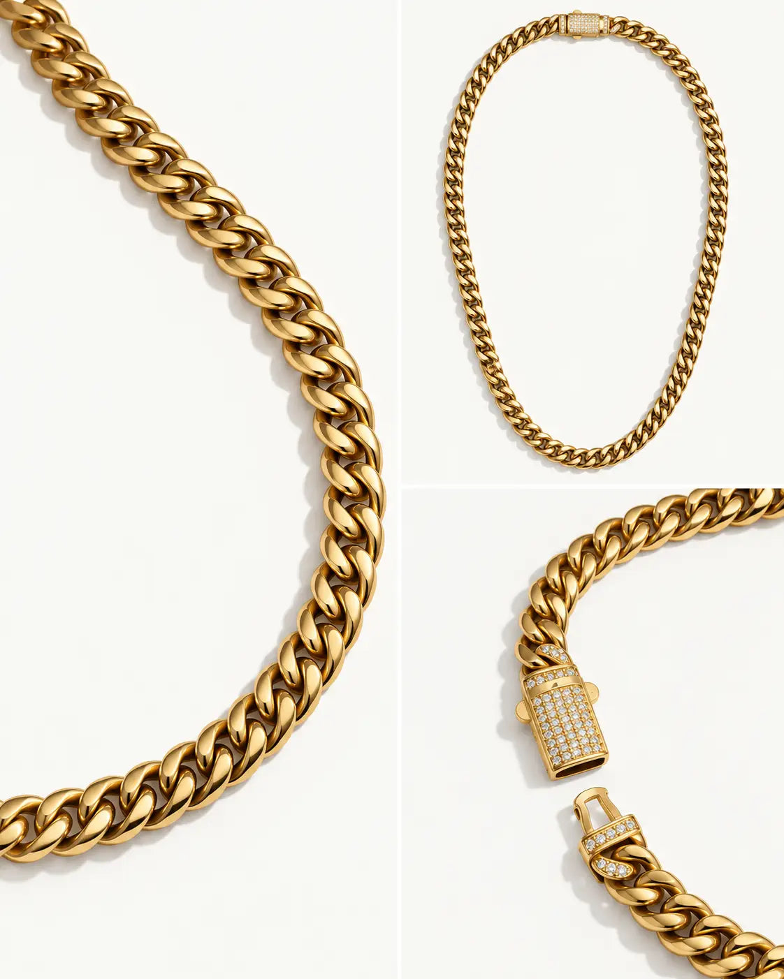 Pavé Clasp Cuban Chain Necklace for Men