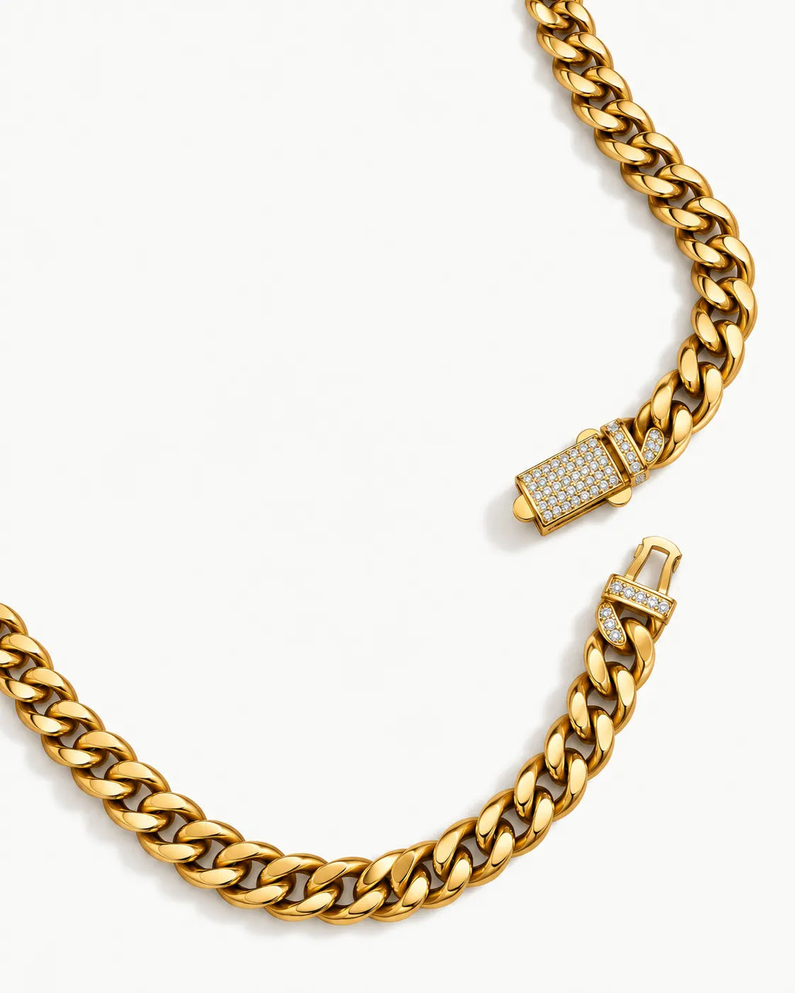 Pavé Clasp Cuban Chain Necklace for Men