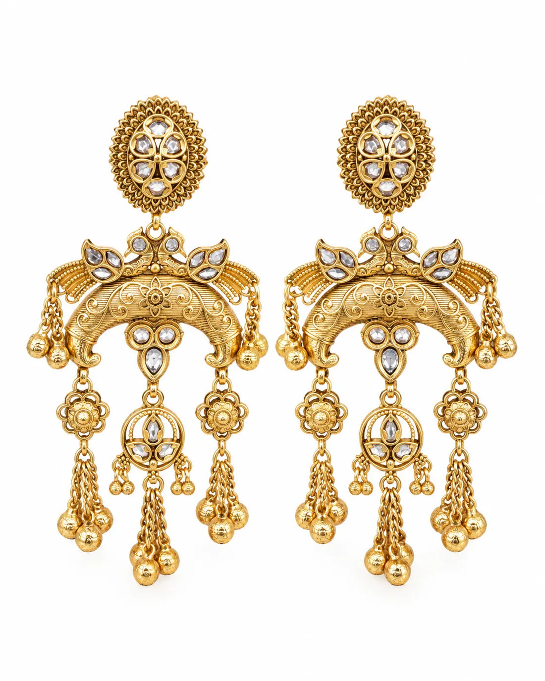 Morni Kundan Chandbali Earrings