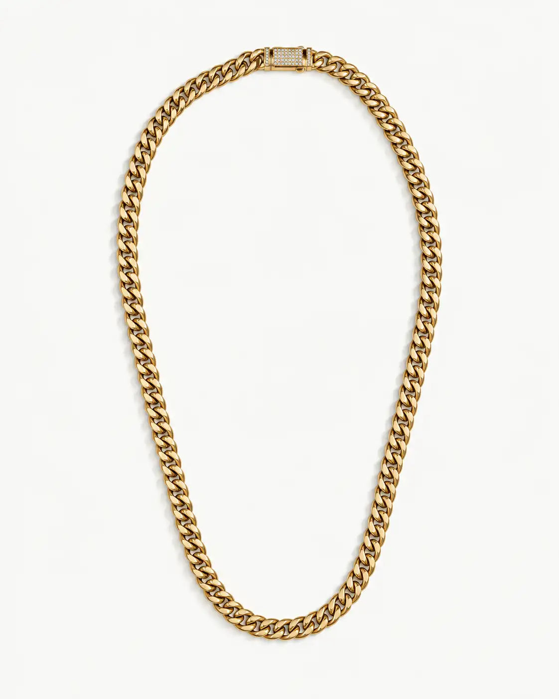 Pavé Clasp Cuban Chain Necklace for Men