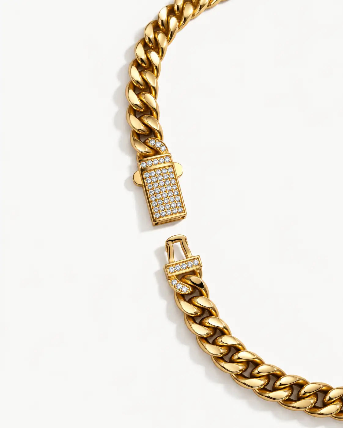Pavé Clasp Cuban Chain Necklace for Men