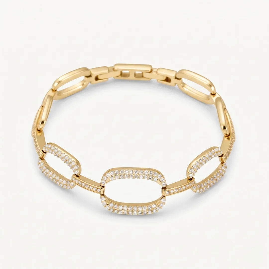 Crystal Oval Link Bracelet