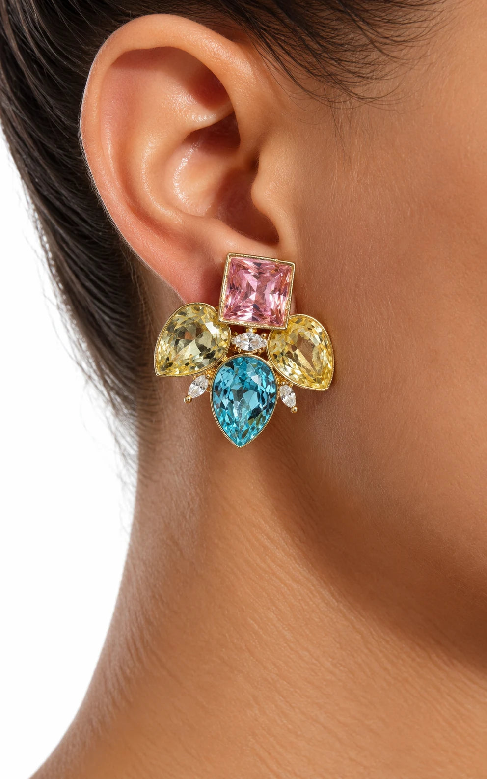 Gulnaar Crystal Cluster Studs