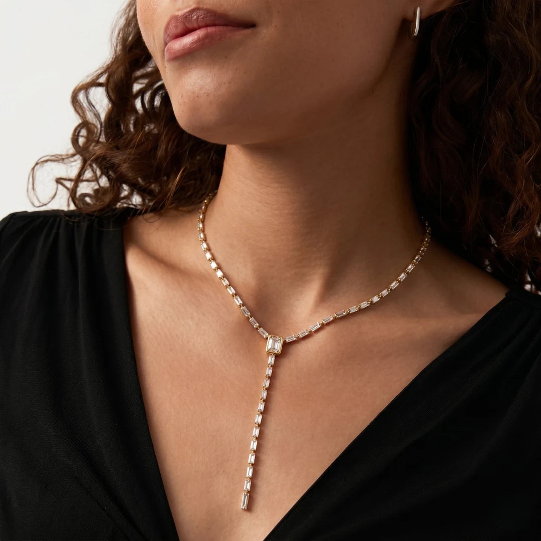Crystal Y Necklace