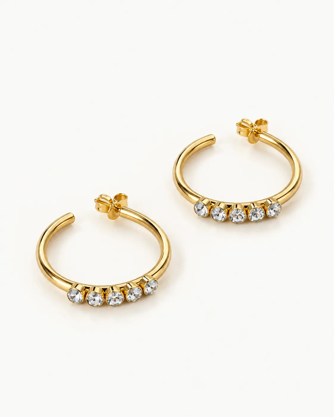 Drama Hoop Solitaire Earrings for Women