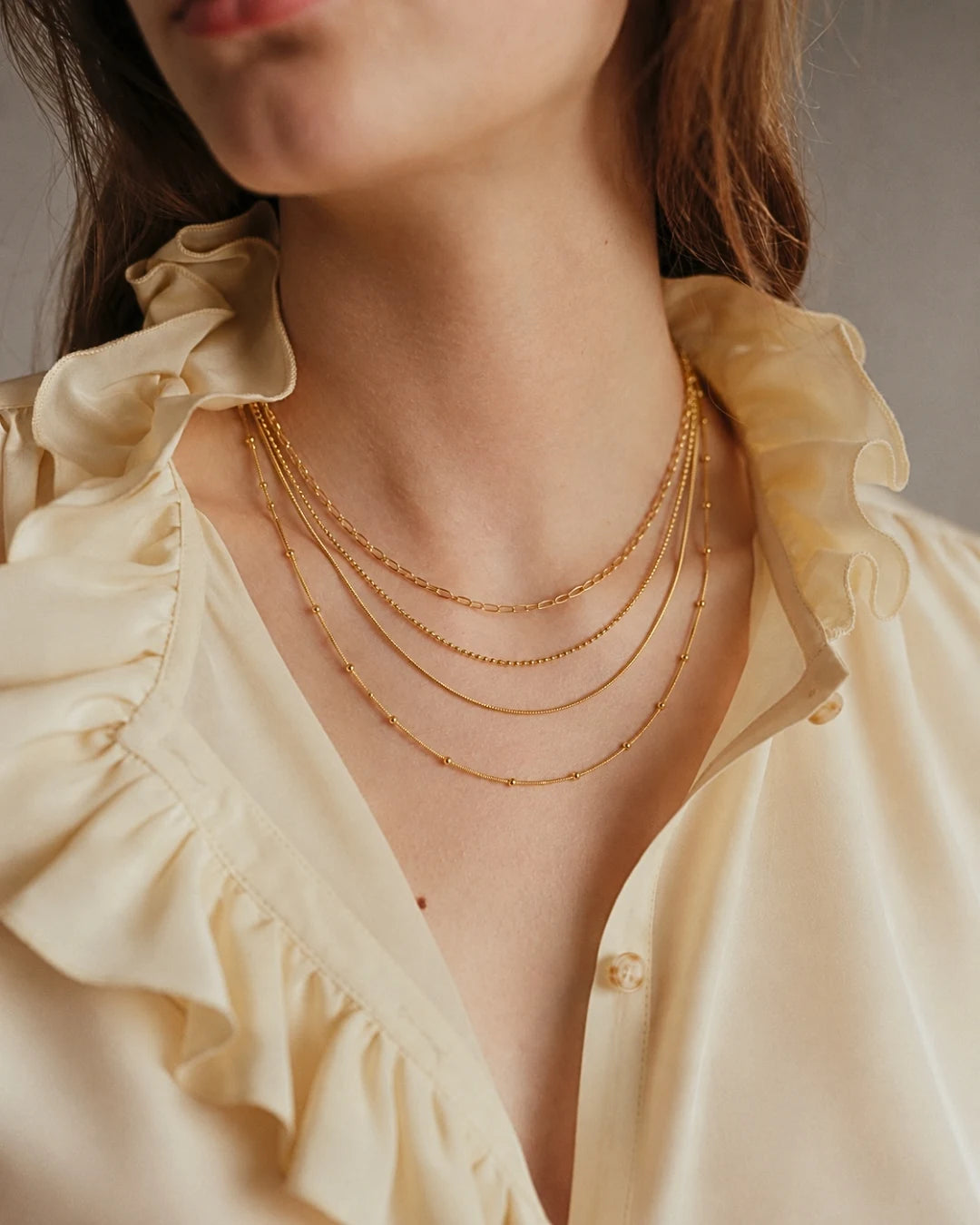 Trio Chain Layered Necklace for Women