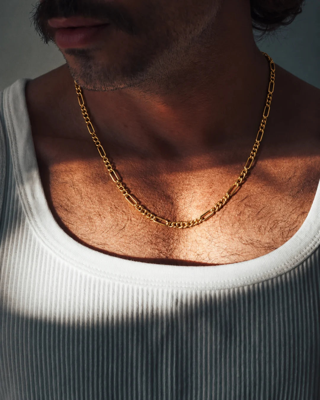 Mixed-Link Figaro Chain Necklace for Men