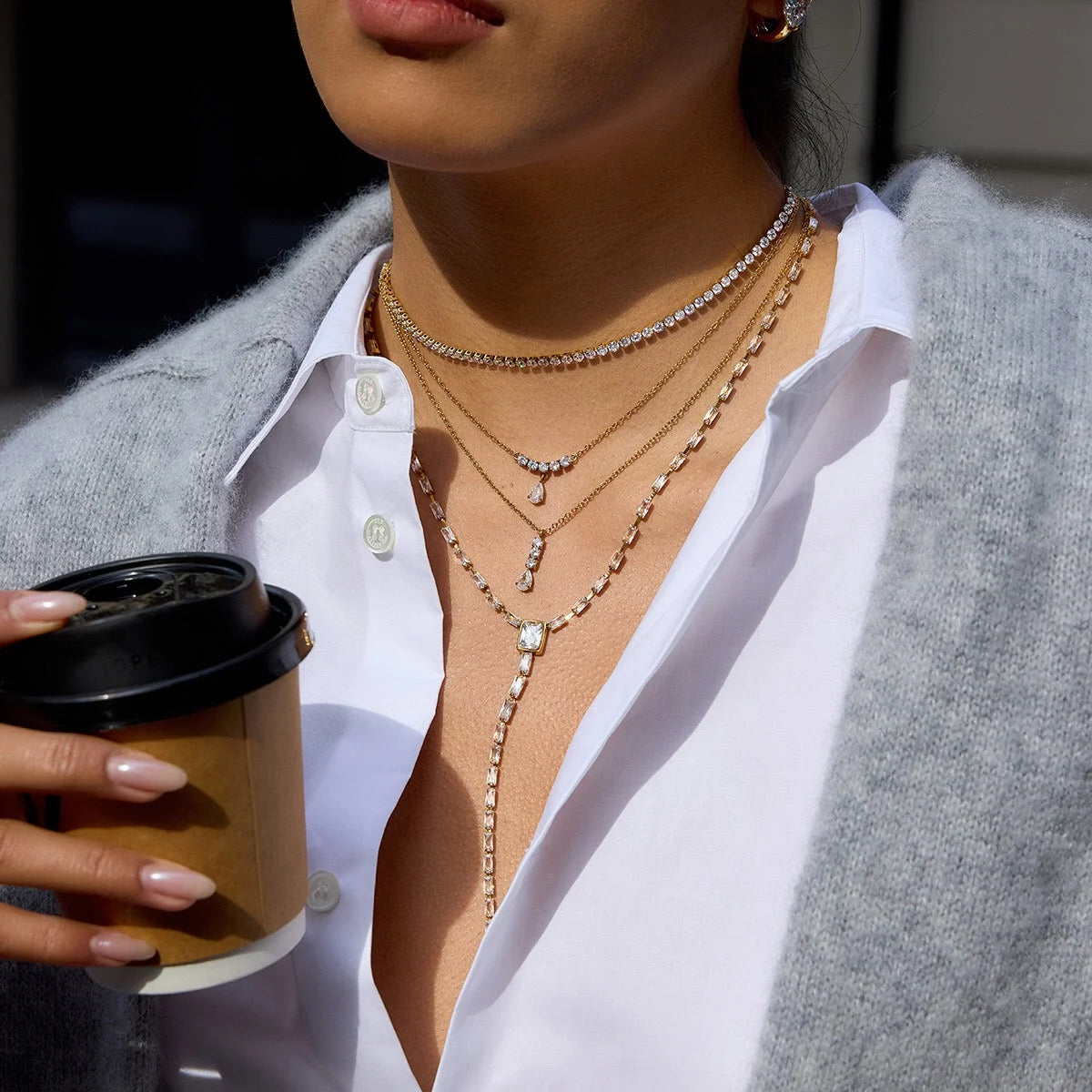 Crystal Y Necklace