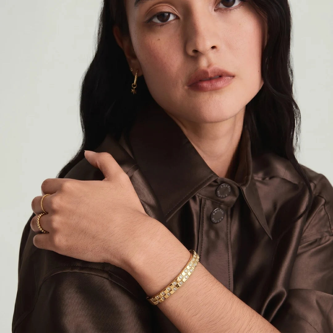 Double Row Crystal Bangle
