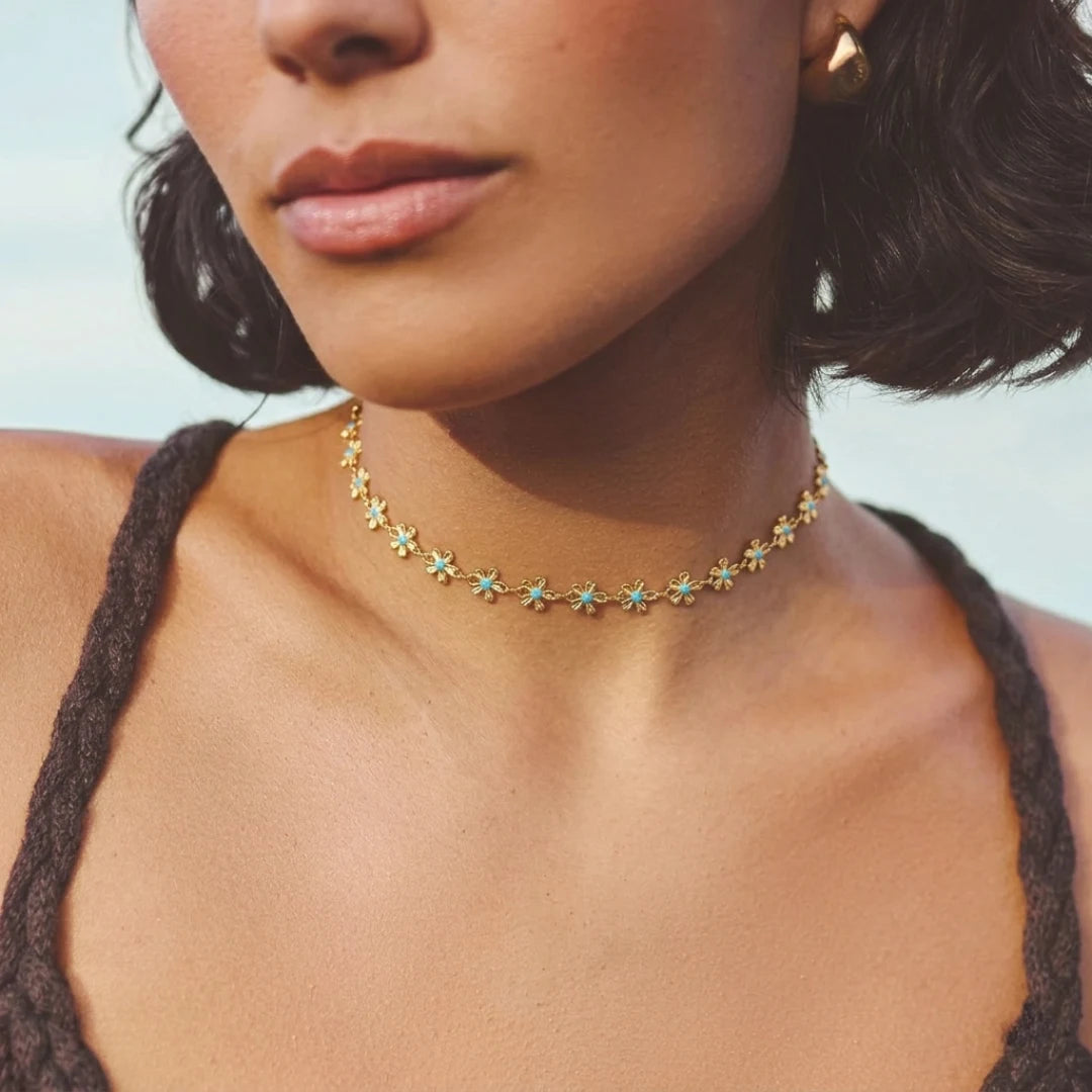 Turquoise Daisy Choker