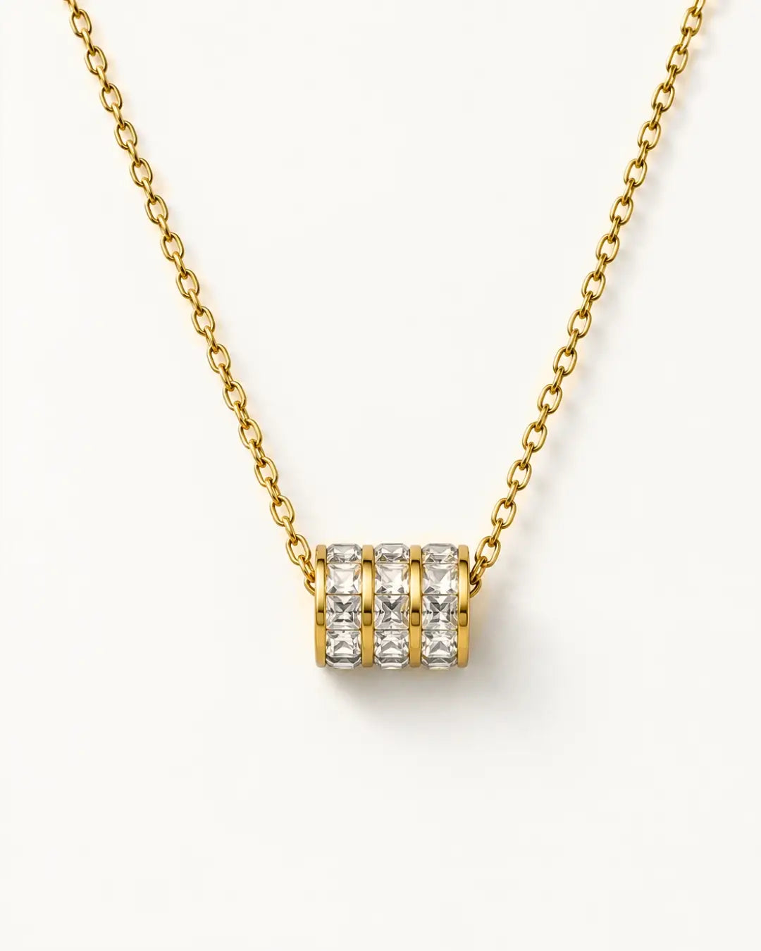Crystal Pavé Barrel Pendant Necklace for Women