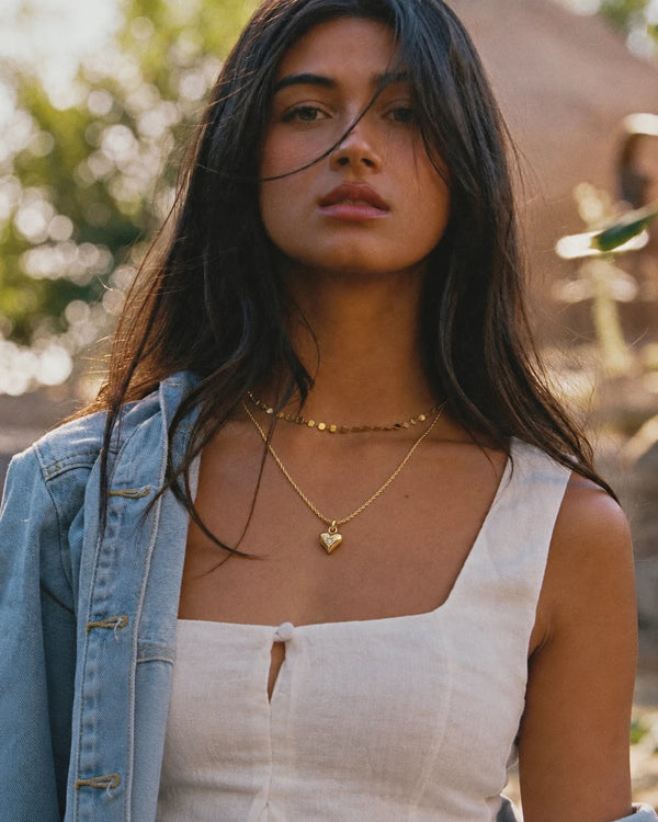 Golden Heart Necklace for Women