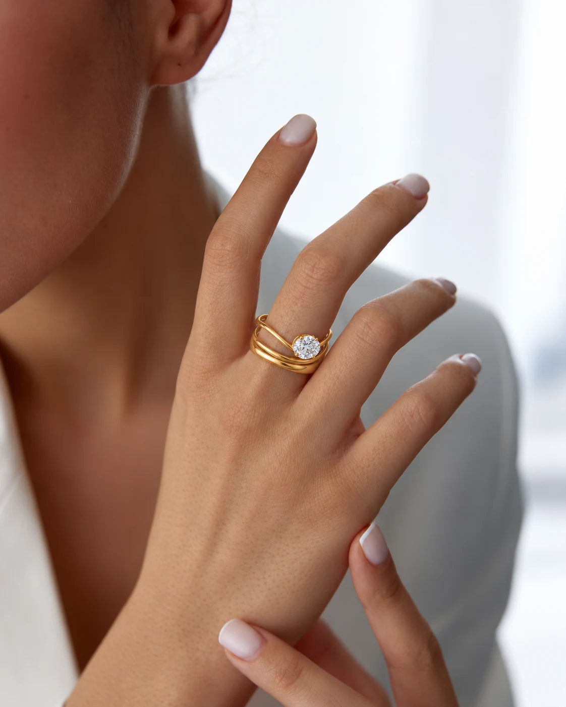 Woven Heart Solitaire Ring for Women